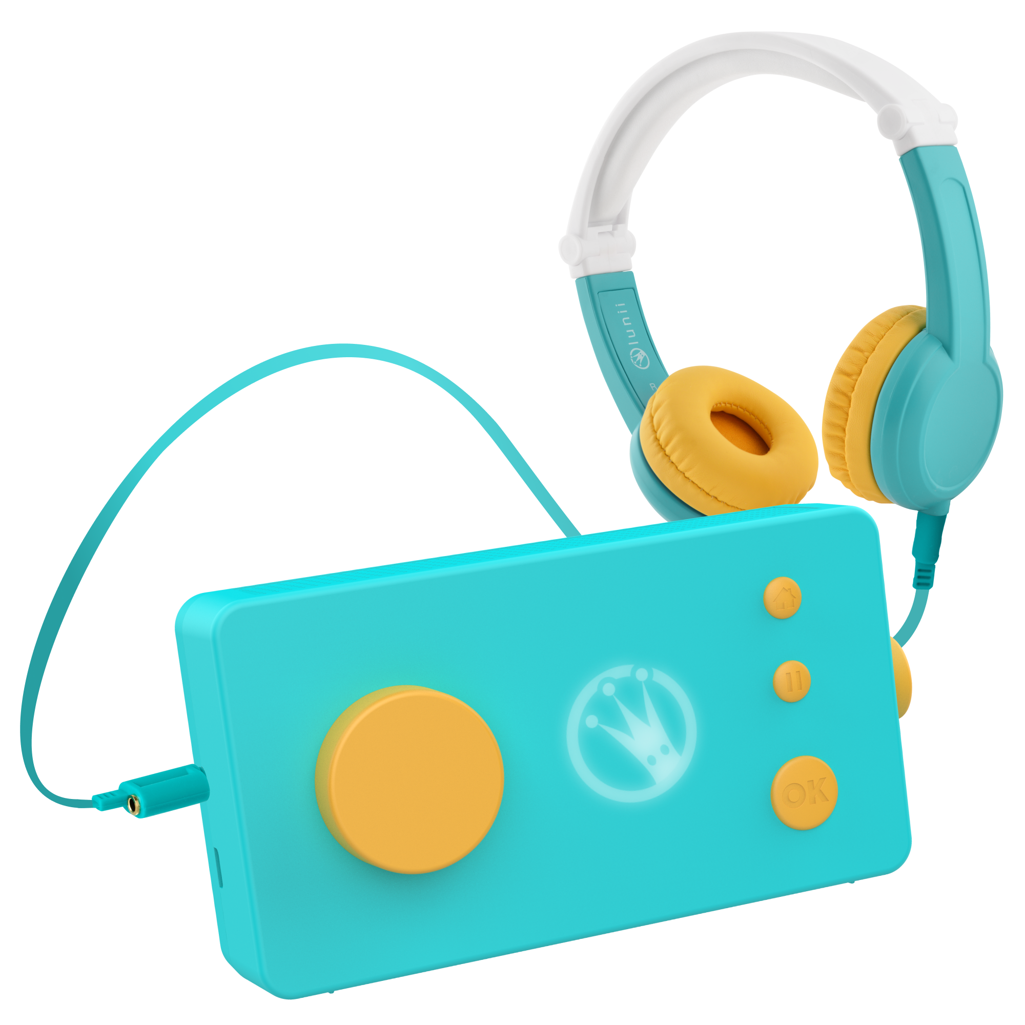 Lunii Pack Ma Fabrique à Histoires Bleue + Casque Octave Bleu + Coque De Protection – Conteuse Interactive Enfant 3-8 Ans Avec 24 Histoires Incluses